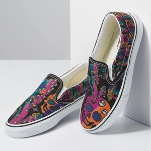 Vans Classic Slip On Unisex Trippy Drip Black Multi Sneakers